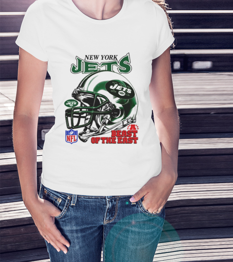 New York Jets Beast Of The East NFL Helmet T-Shirt