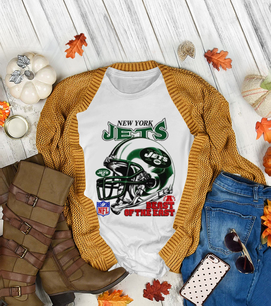 New York Jets Beast Of The East NFL Helmet T-Shirt