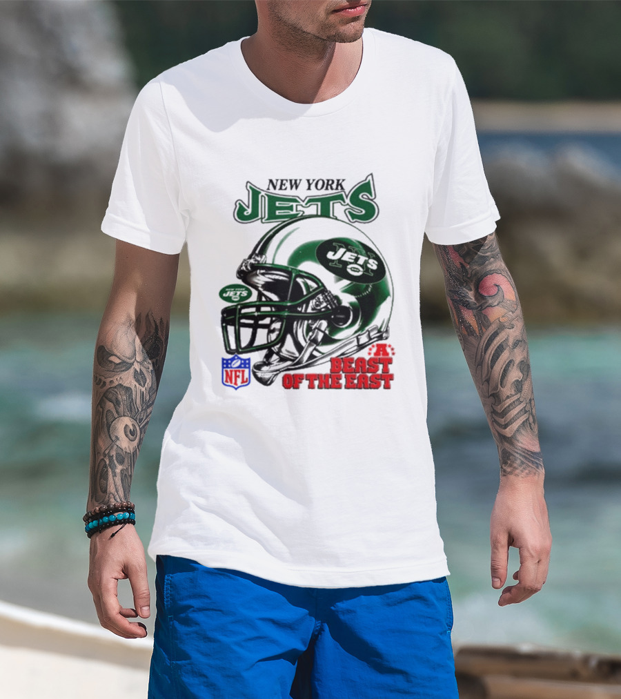 New York Jets Beast Of The East NFL Helmet T-Shirt