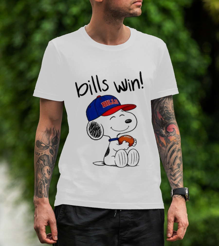 Snoopy Bills Win Buffalo Football Cartoon T-Shirt