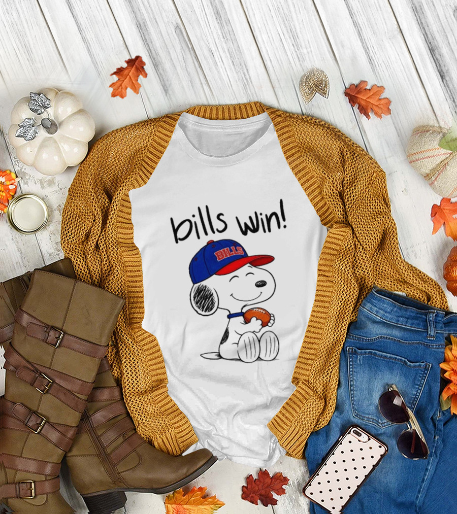 Snoopy Bills Win Buffalo Football Cartoon T-Shirt