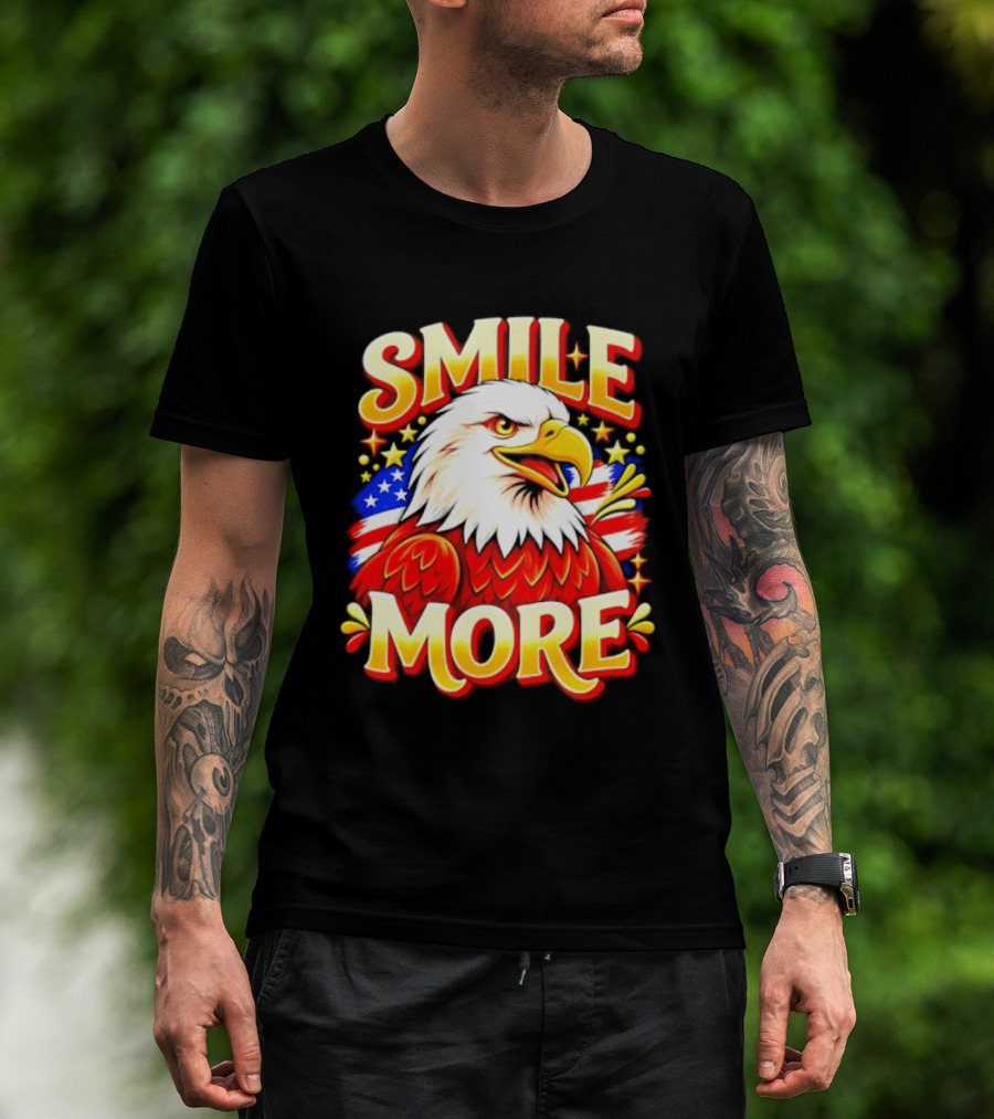 Smile More American Eagle Flag T-Shirt