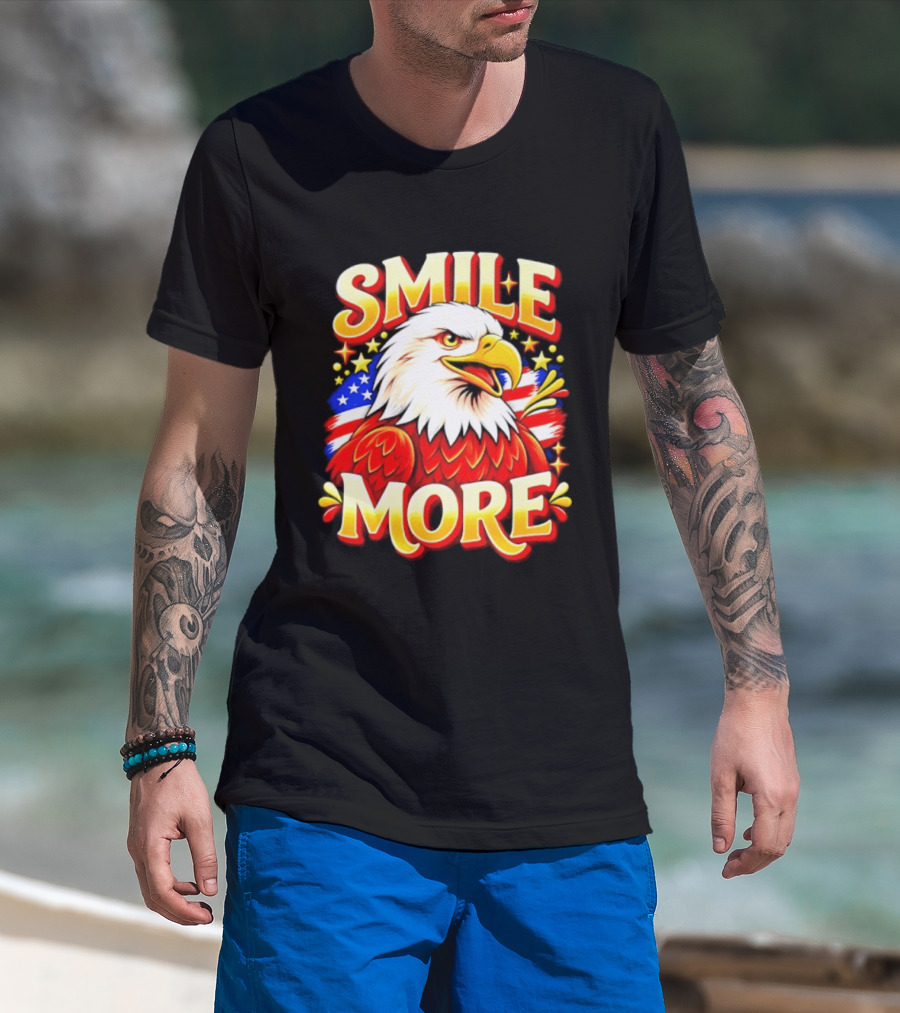 Smile More American Eagle Flag T-Shirt