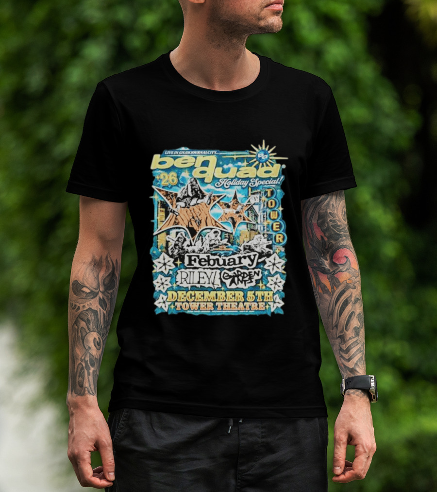 Live In Gnawbone City Ben Quad Holiday Special February Riley Garden Art December 5th Tower Theatre T-Shirt