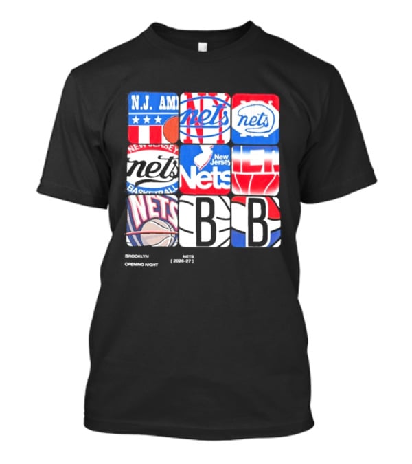 New Jersey Brooklyn Nets Basketball Logos And Imagery 2026 27 T-Shirt