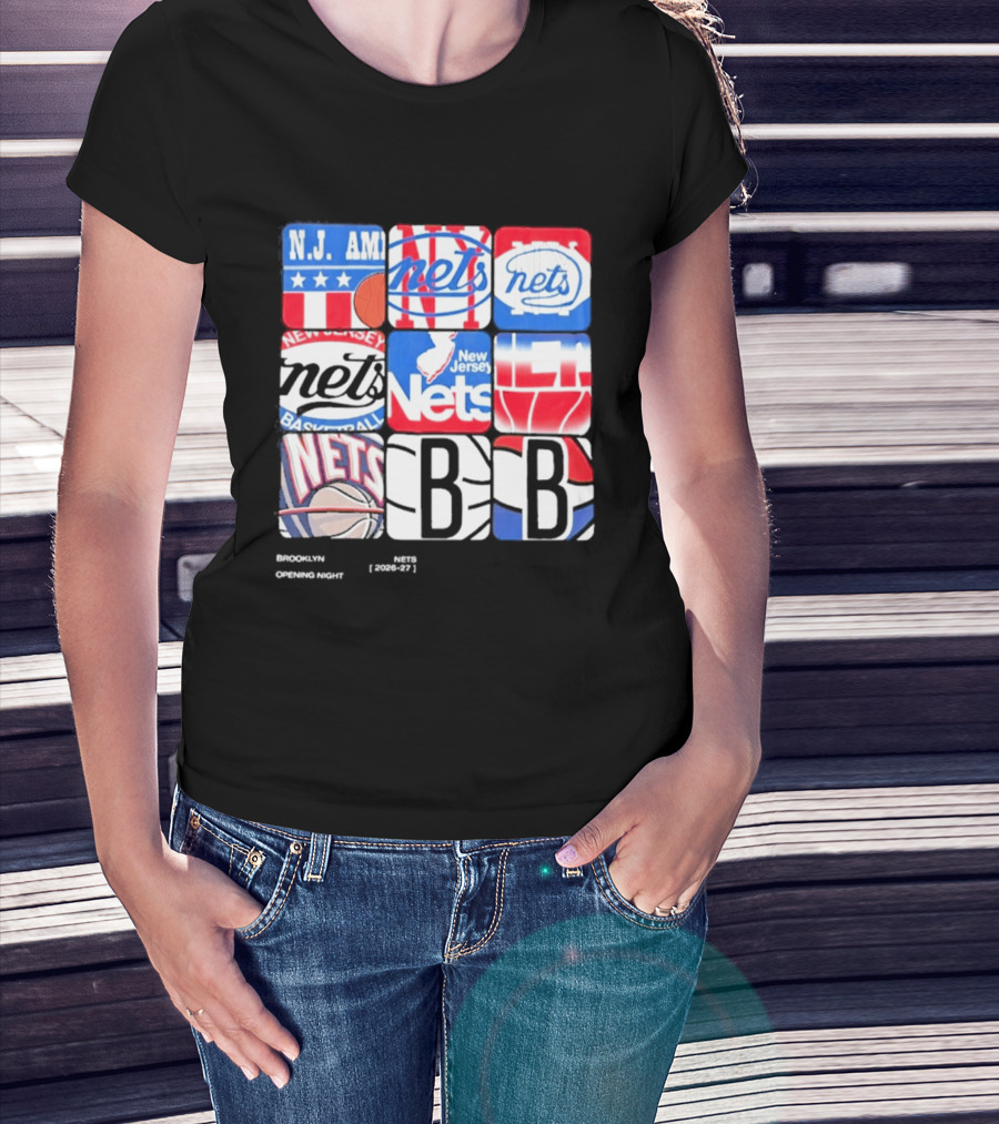 New Jersey Brooklyn Nets Basketball Logos And Imagery 2026 27 T-Shirt