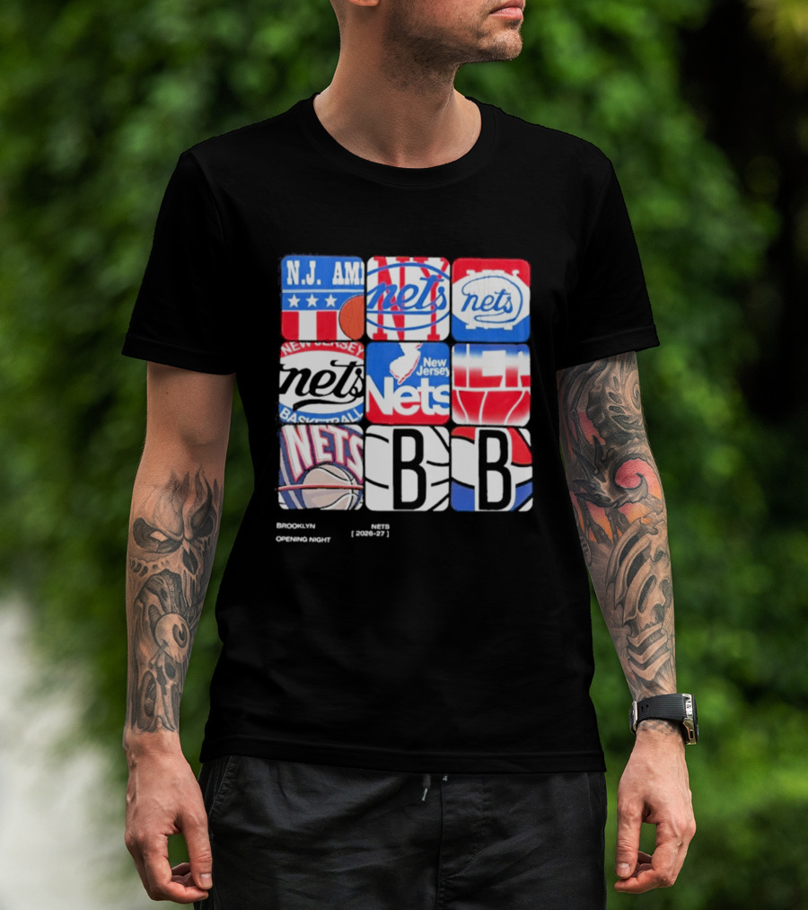 New Jersey Brooklyn Nets Basketball Logos And Imagery 2026 27 T-Shirt