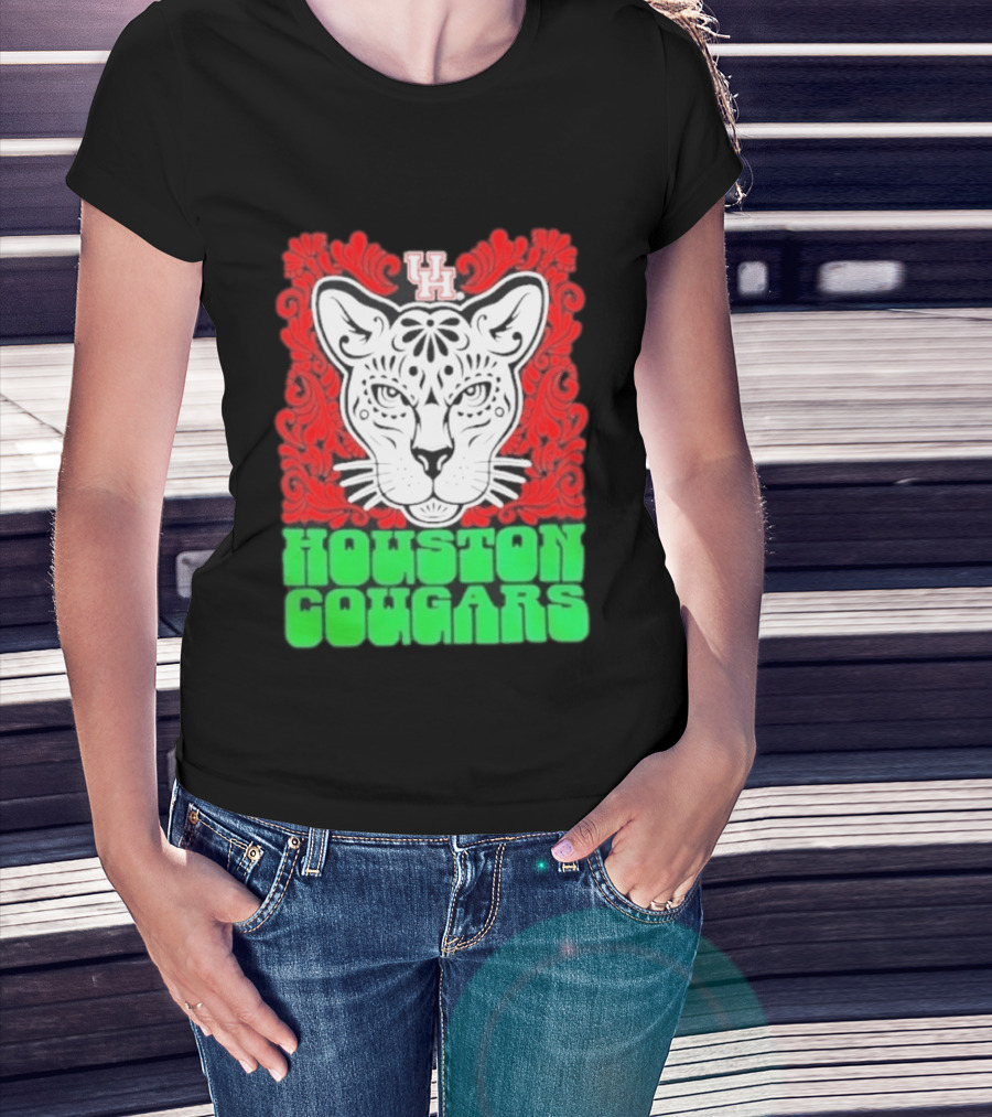 Houston Cougars Hispanic Heritage UH Puma Red Green T-Shirt