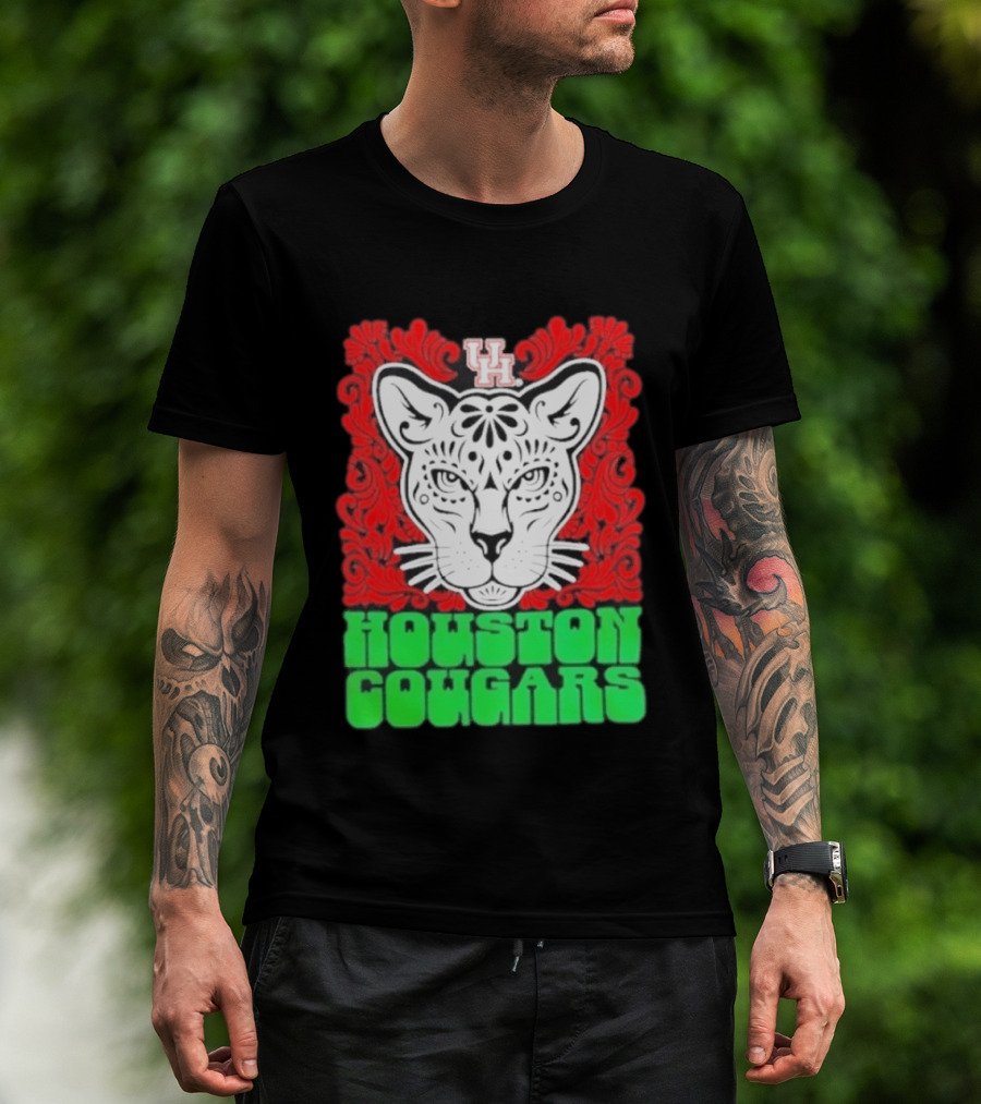 Houston Cougars Hispanic Heritage UH Puma Red Green T-Shirt