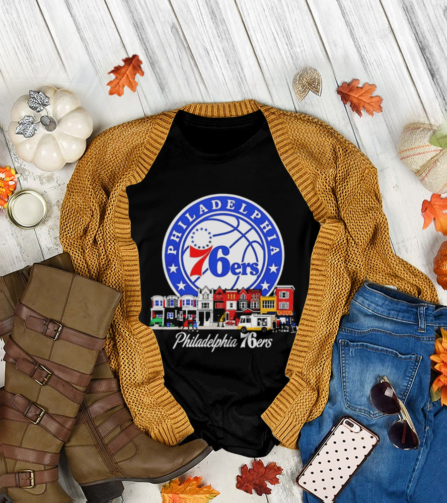 Philadelphia 76ers Basketball Cityscape T-Shirt