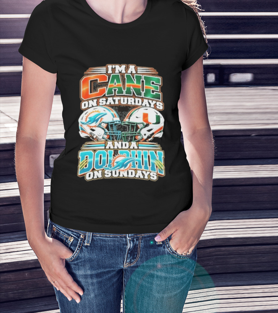 I'm A Cane On Saturdays And A Dolphin On Sundays Helmets T-Shirt