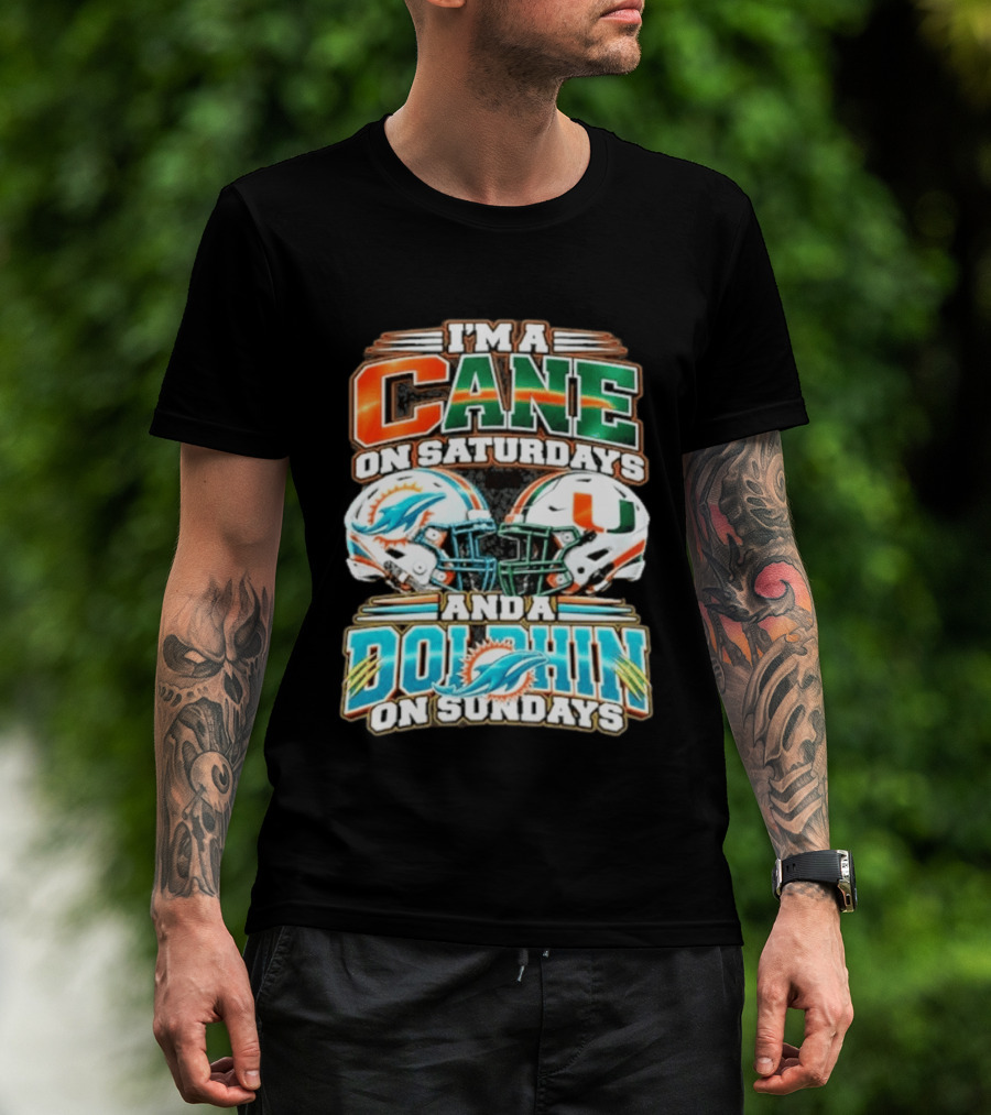 I'm A Cane On Saturdays And A Dolphin On Sundays Helmets T-Shirt