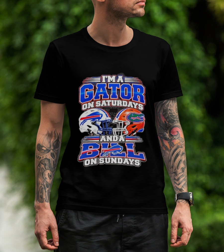 I'm A Gator On Saturdays And A Bill On Sundays Football Helmets T-Shirt