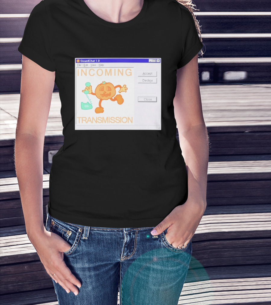 GourdChat 1.0 Incoming Transmission Pumpkin Halloween T-Shirt