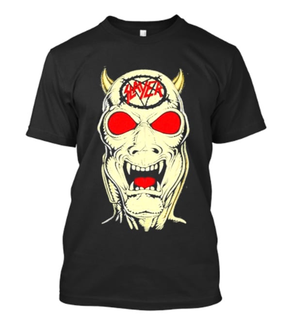 Slayer Criminally Insane Skull Red Eyes Demon Horns T-Shirt