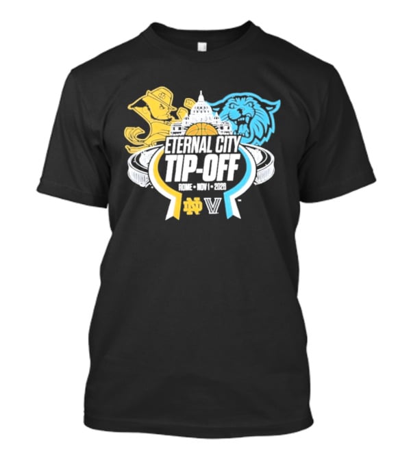 Eternal City Tip Off Rome 2026 Villanova Wildcats Vs Notre Dame Fighting Irish Basketball Matchup T-Shirt