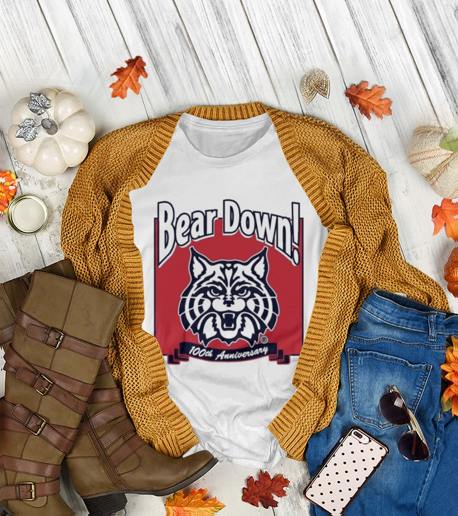 Arizona Wildcats Bear Down Anniversary Wildcats Face T-Shirt