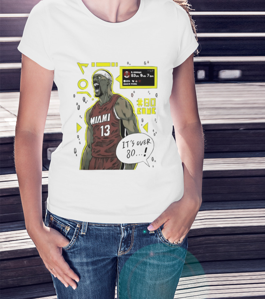 Bam Adebayo Miami Heat 80 Points Record Manga NBA 2026 T-Shirt