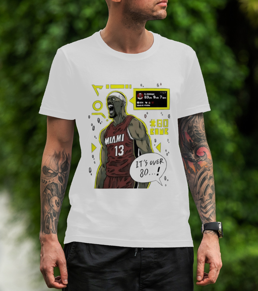 Bam Adebayo Miami Heat 80 Points Record Manga NBA 2026 T-Shirt