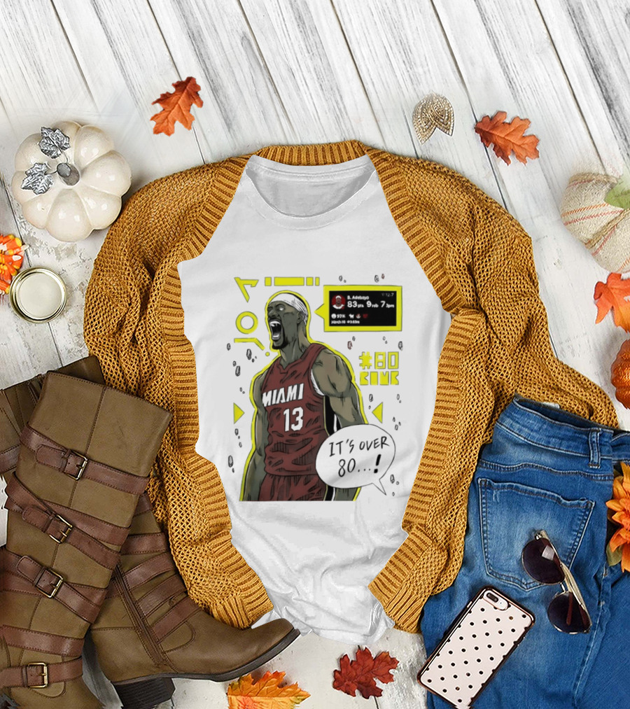 Bam Adebayo Miami Heat 80 Points Record Manga NBA 2026 T-Shirt