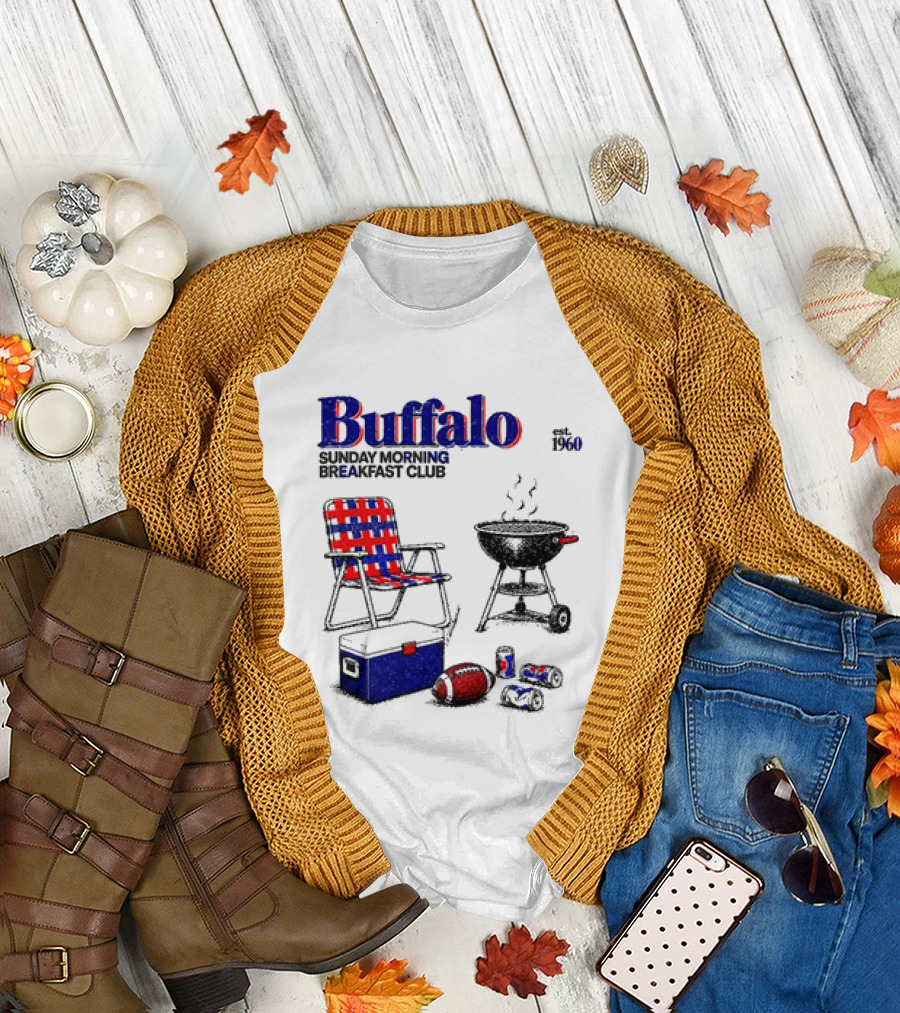 Buffalo Tailgate Game Day Sunday Morning Breakfast Club Football T-Shirt