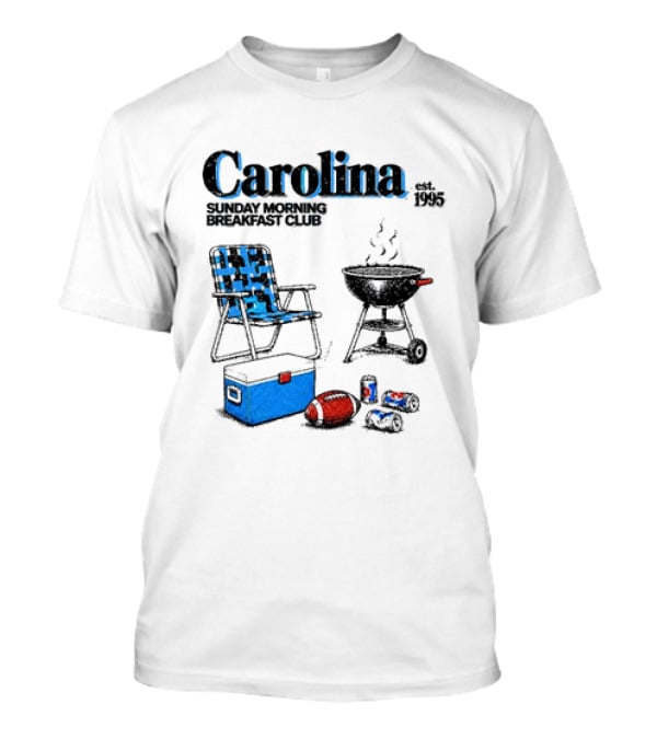 Carolina Sunday Morning Breakfast Club Football Tailgate Game Day Chair BBQ Cooler T-Shirt