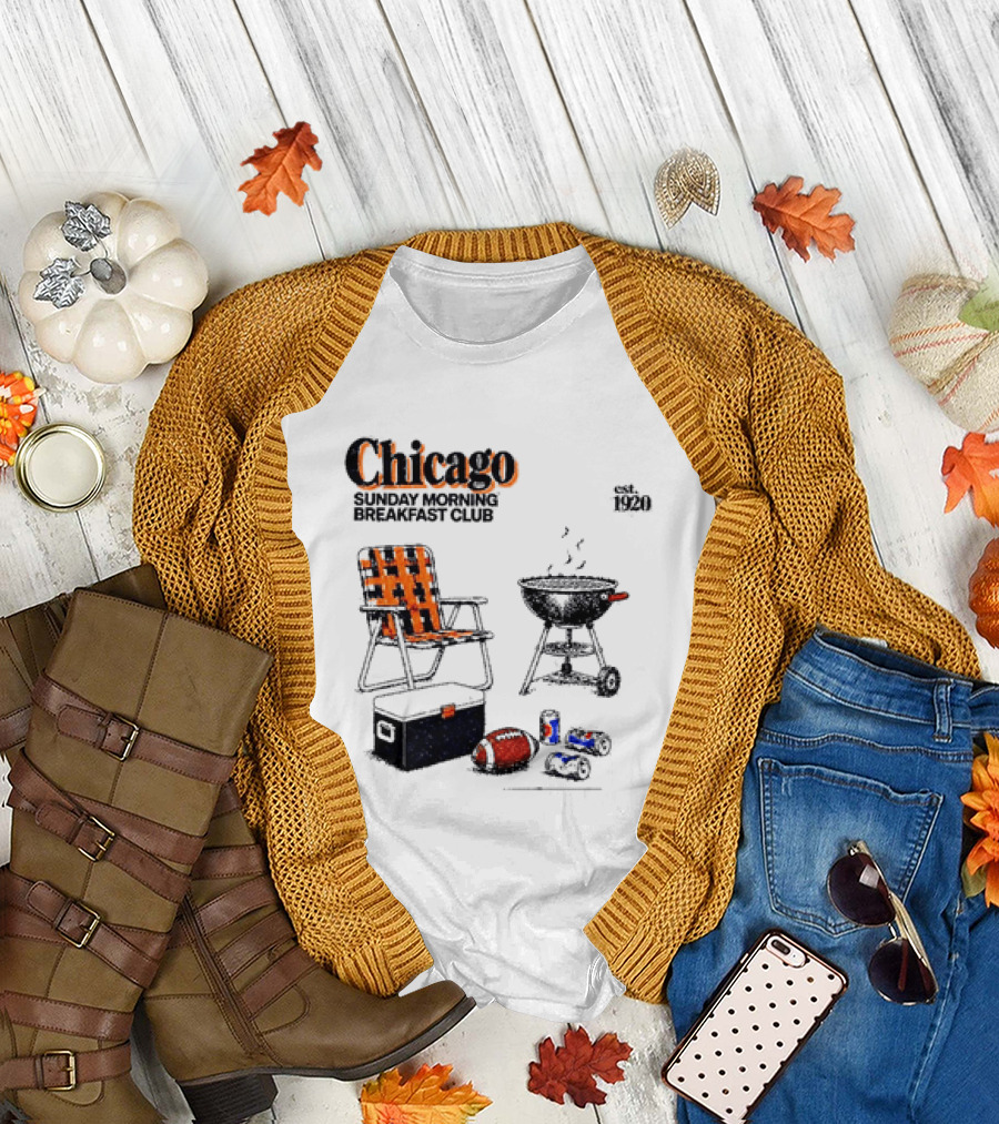 Chicago Sunday Morning Breakfast Club Tailgate Football Game Day Essentials T-Shirt
