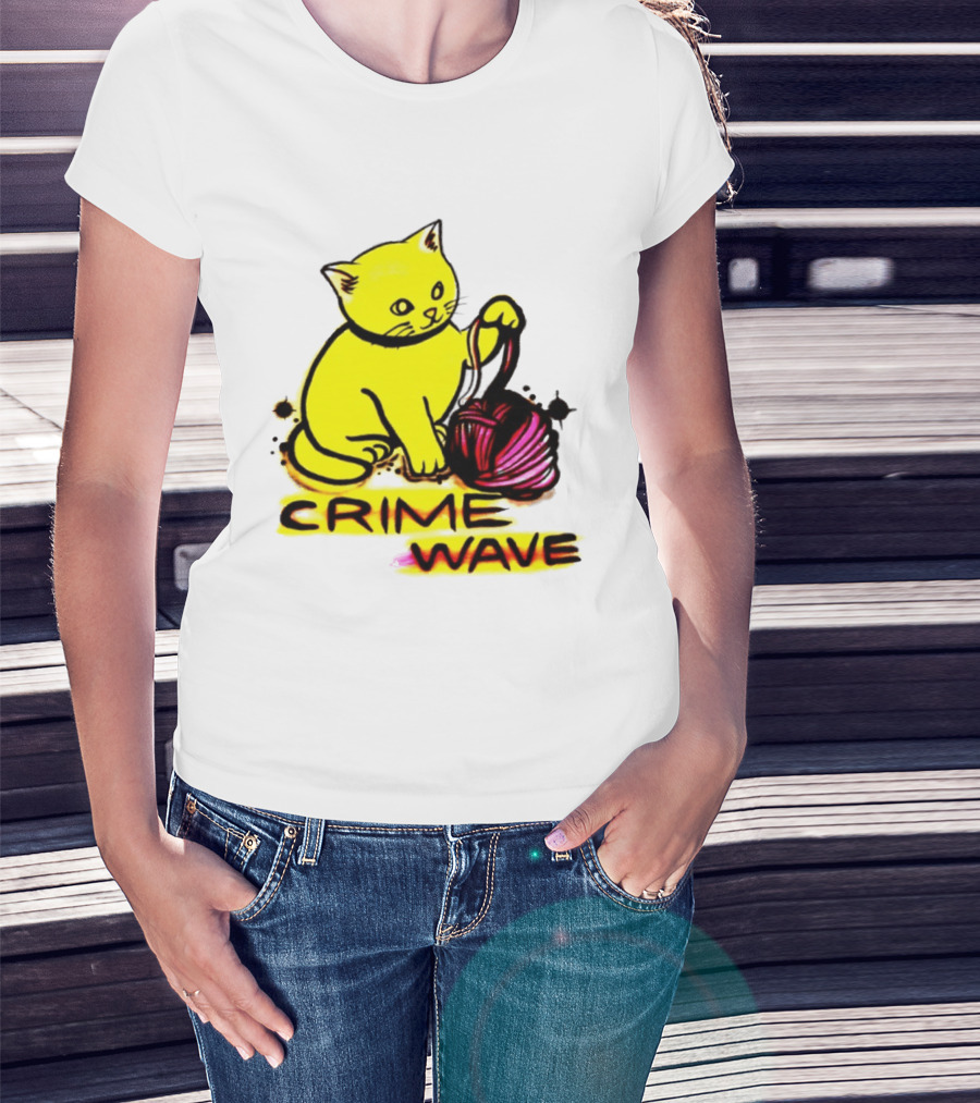 Crime Wave Cat Playing With Yarn T-Shirt