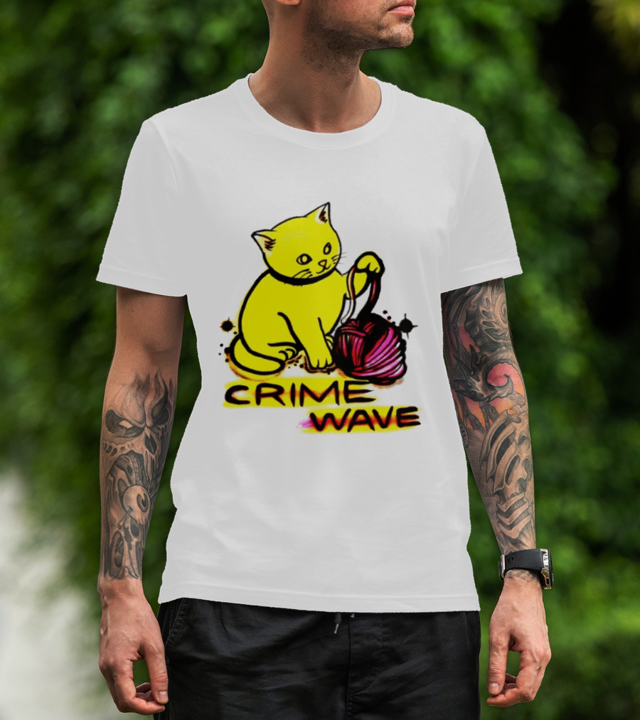 Crime Wave Cat Playing With Yarn T-Shirt