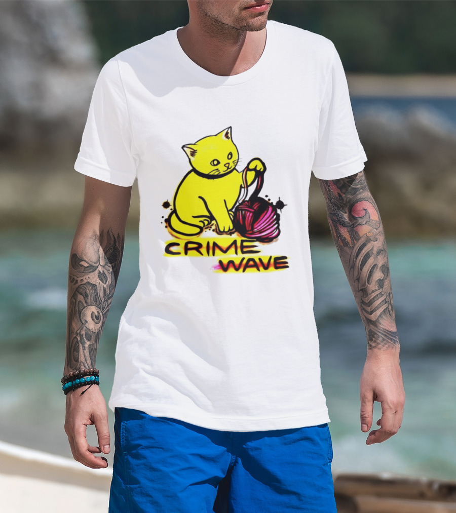Crime Wave Cat Playing With Yarn T-Shirt