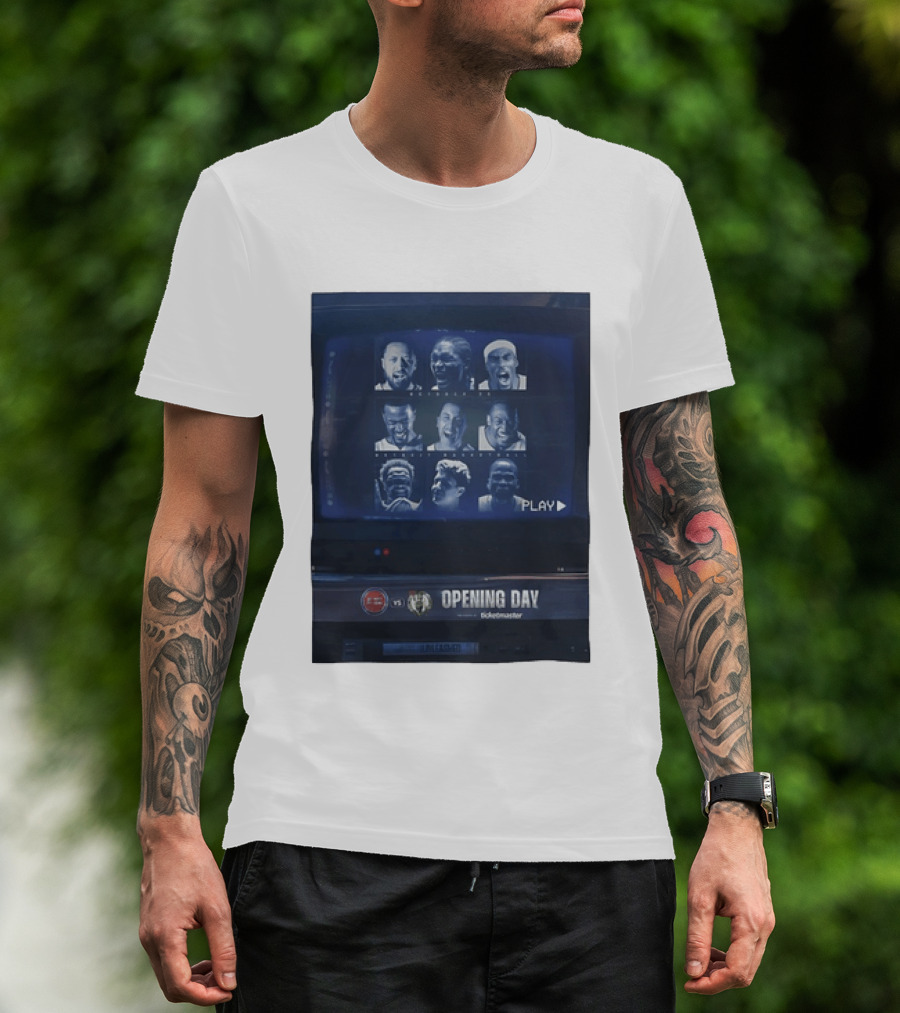 Detroit Pistons Vs Boston Celtics NBA 2026 Opening Day October 20 Ticketmaster CRT TV Play T-Shirt
