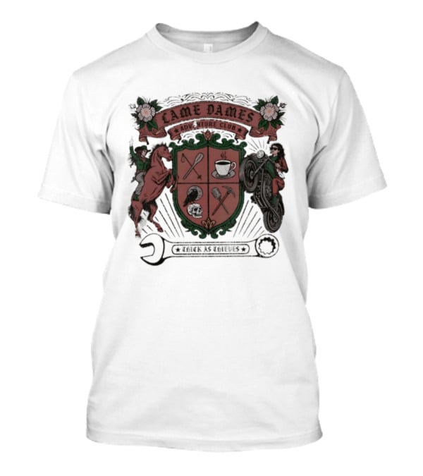 Lame Dames Adventure Club Crest Thick As Thieves T-Shirt