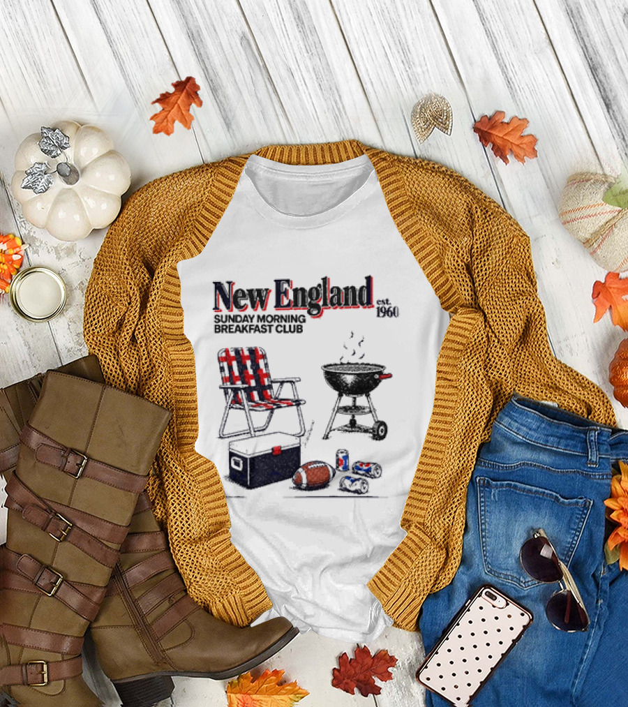 New England Sunday Morning Breakfast Club Football Tailgate Game Day Essentials T-Shirt