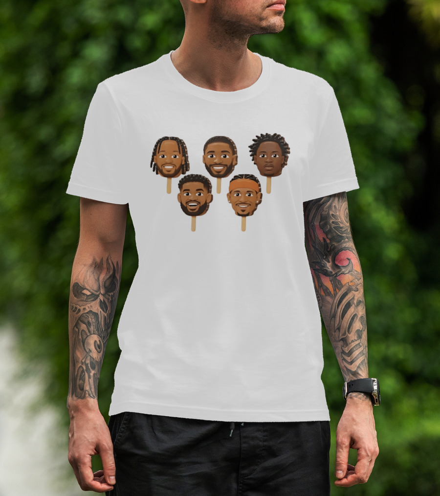 New York Knicks Basketball Players Cartoon Ice Pops Big Heads T-Shirt