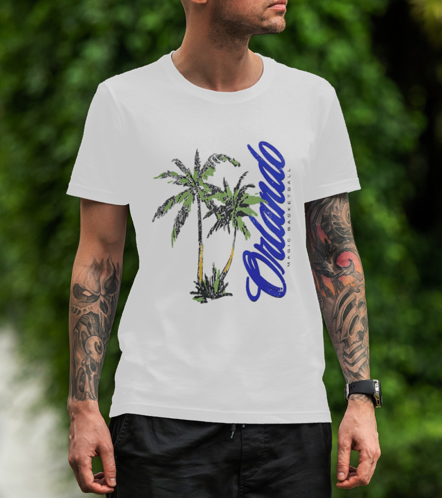 Orlando Magic Basketball Palm Tree NBA Vibrant Tropical Team Spirit T-Shirt