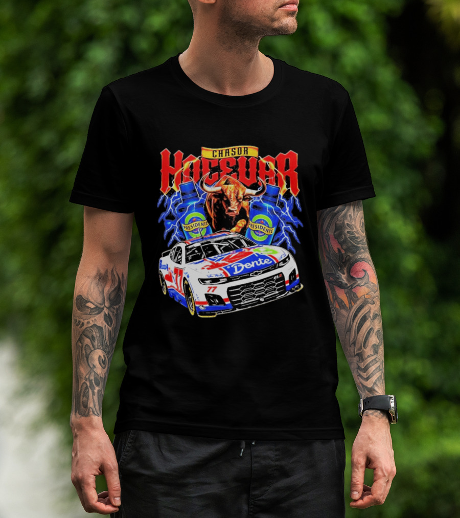 Chase Hocevar No. 77 Dente Presidente Bull NASCAR Spire Motorsports 2026 Racing T-Shirt