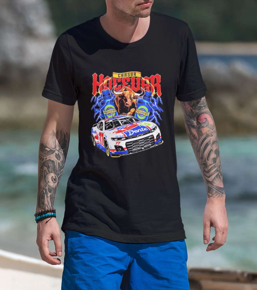 Chase Hocevar No. 77 Dente Presidente Bull NASCAR Spire Motorsports 2026 Racing T-Shirt