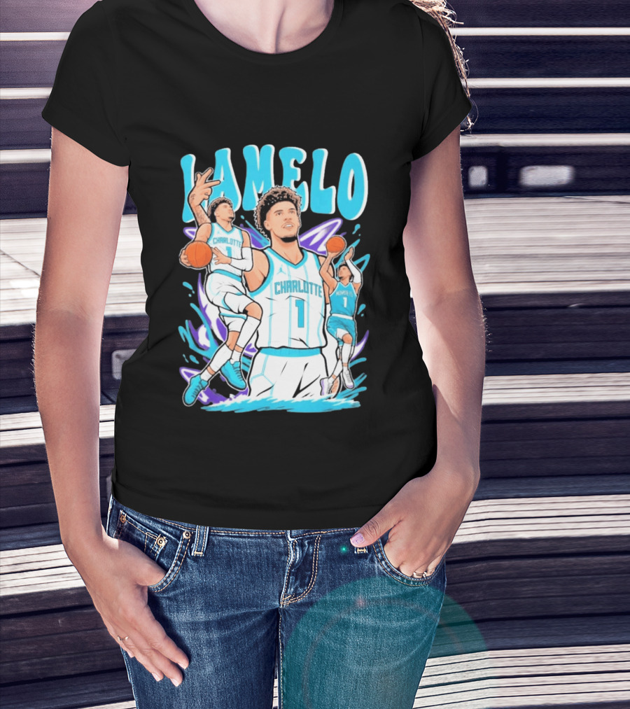 LaMelo Ball Charlotte Hornets Basketball Dynamic Moves T-Shirt