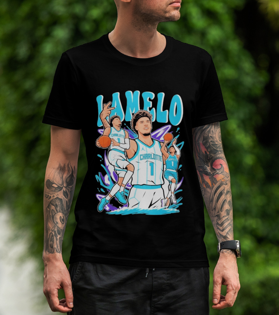 LaMelo Ball Charlotte Hornets Basketball Dynamic Moves T-Shirt