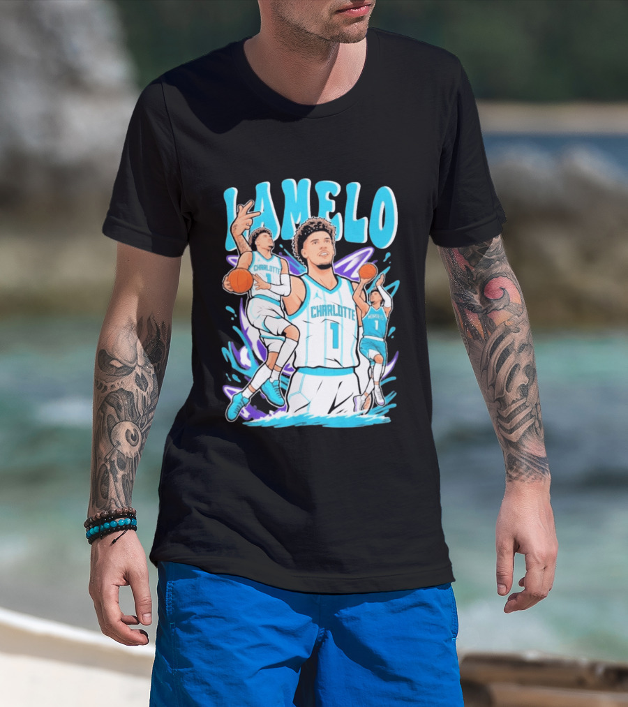 LaMelo Ball Charlotte Hornets Basketball Dynamic Moves T-Shirt