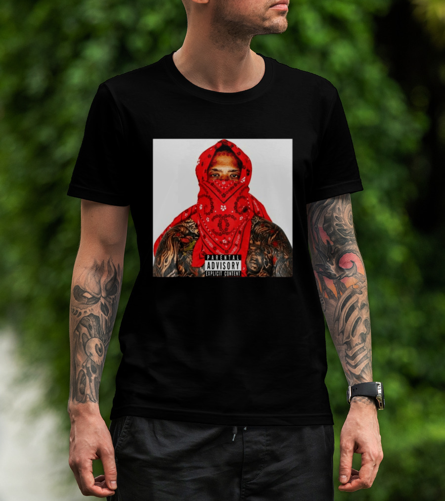 Westside Gunn Heelmatic 2026 Album Cover Parental Advisory Explicit Content Bandana Tattoo Face T-Shirt