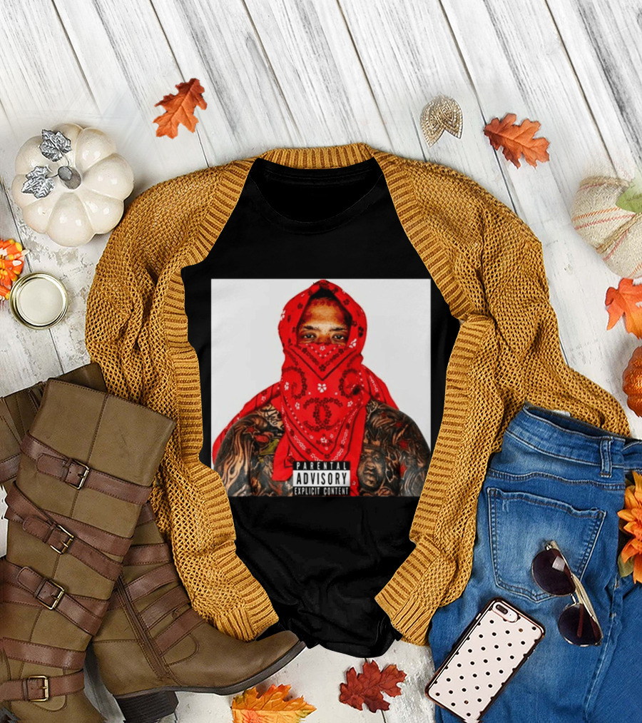 Westside Gunn Heelmatic 2026 Album Cover Parental Advisory Explicit Content Bandana Tattoo Face T-Shirt