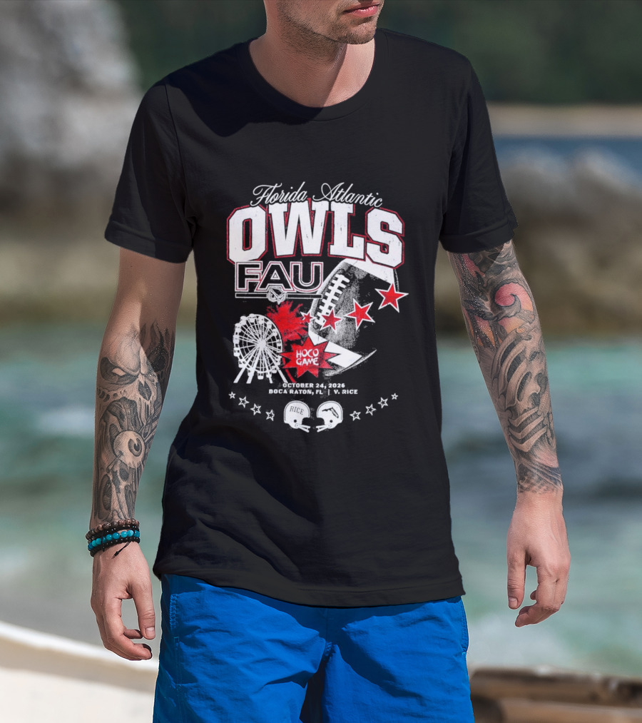 Florida Atlantic Owls FAU Hoco Game Five Star Ferris Wheel T-Shirt