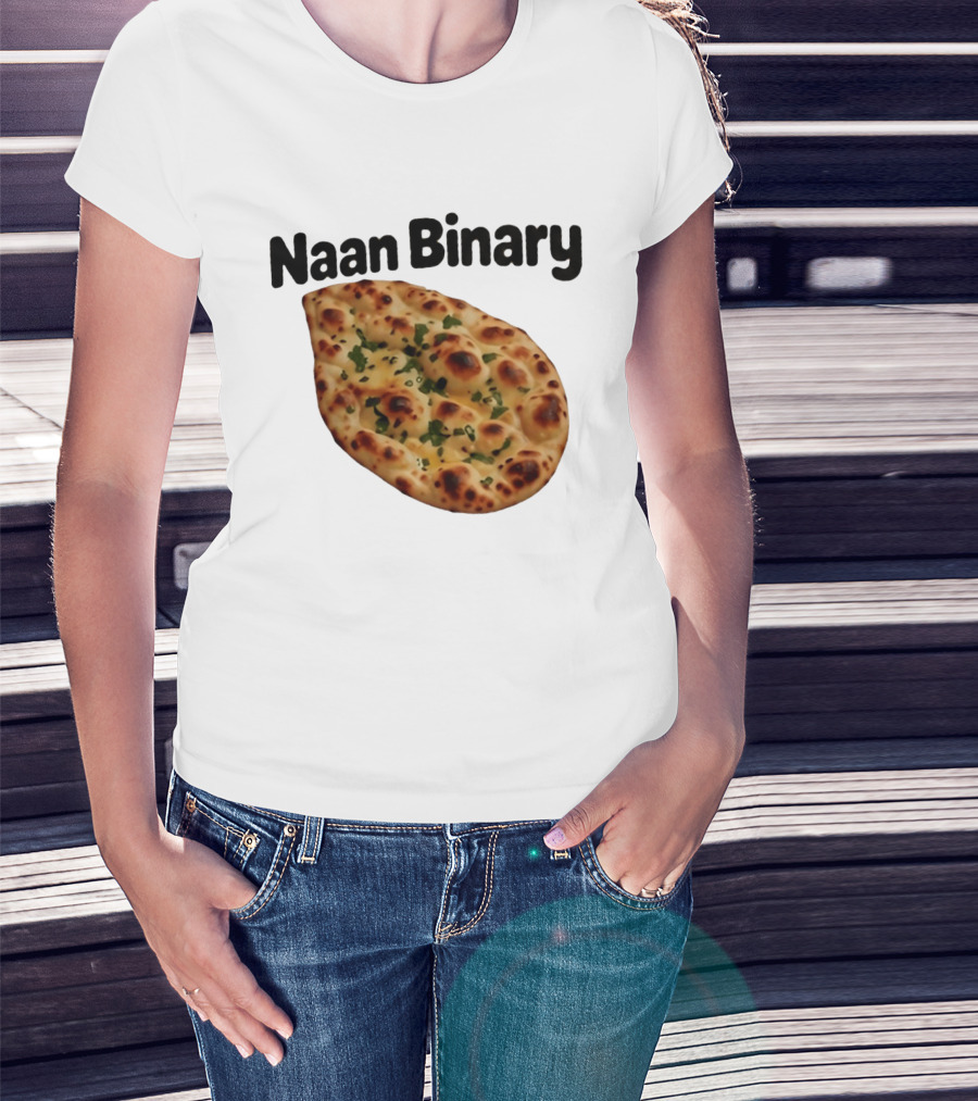 Naan Binary Bread Pun Non Binary Food Humor T-Shirt