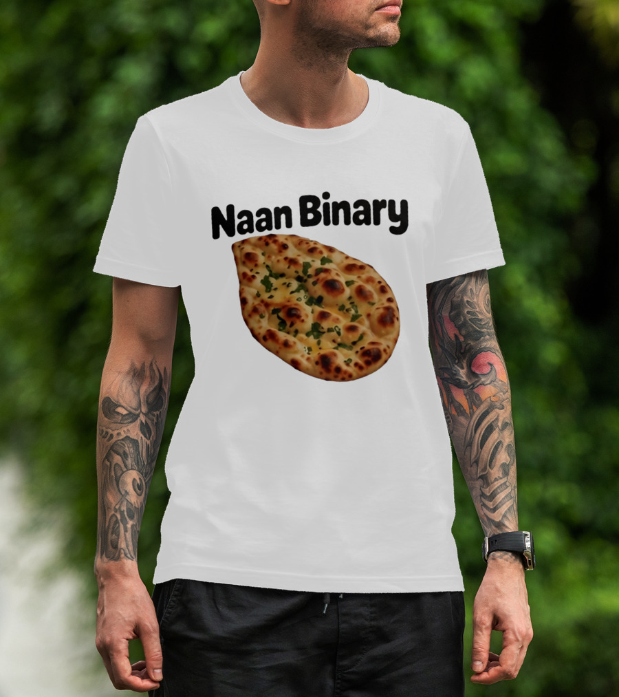 Naan Binary Bread Pun Non Binary Food Humor T-Shirt
