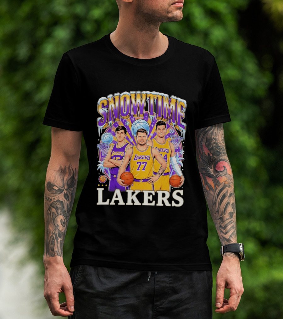 Snowtime Los Angeles Lakers Luka Doncic 77 Basketball Fan T-Shirt