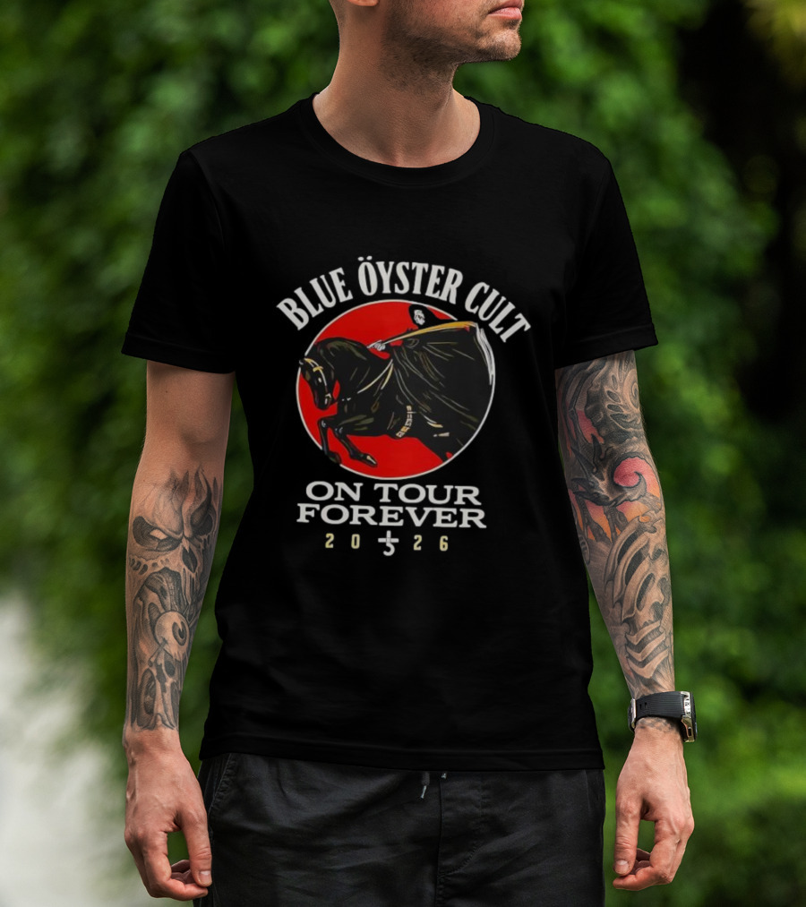 Blue Öyster Cult On Tour Forever 2026 Rider Emblem T-Shirt