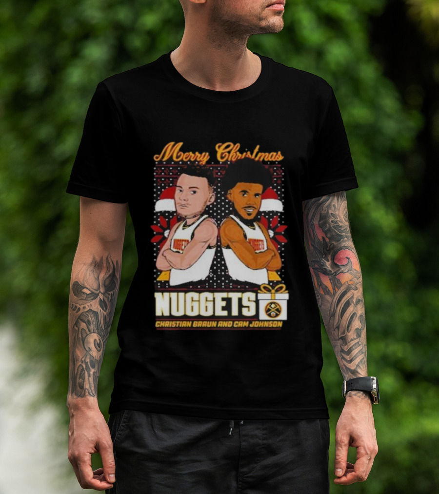 Merry Christmas Nuggets Christian Braun Cam Johnson T-Shirt