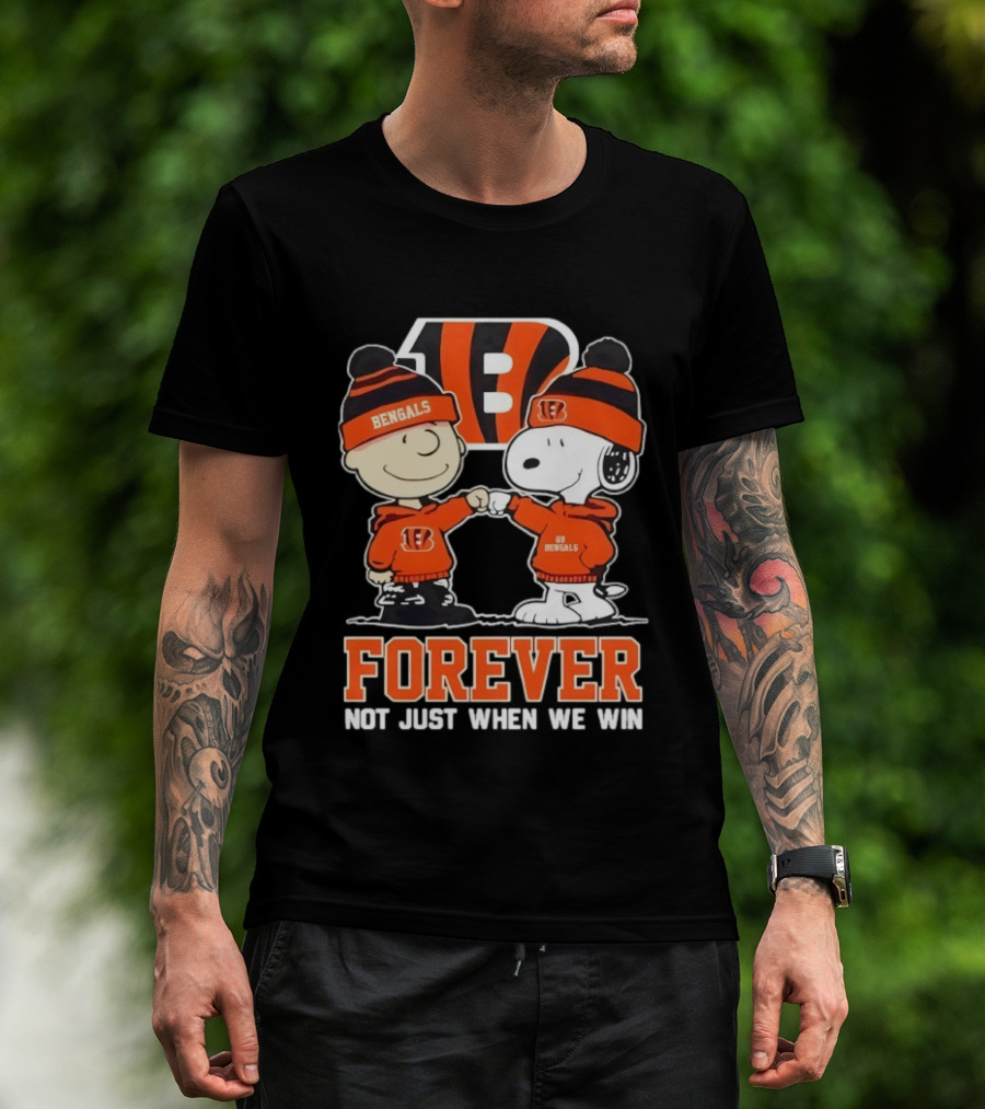 Cincinnati Bengals Charlie Brown Snoopy Forever Not Just When We Win T-Shirt