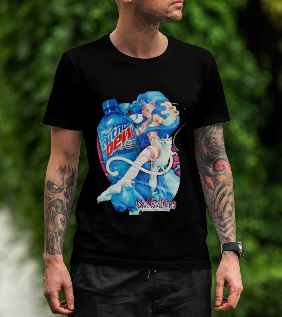 Darkstalkers Resurrection Felicia Mtn Dew Voltage Collaboration T-Shirt